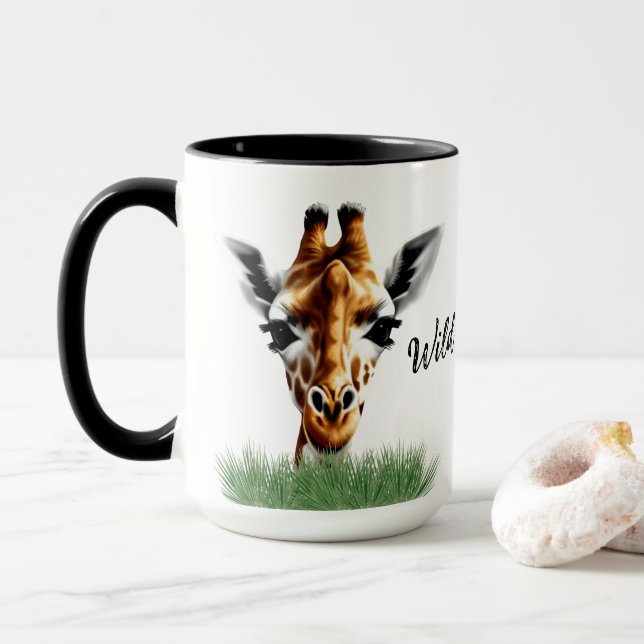 Vild och gratis Giraffe Mugg (Med munk)