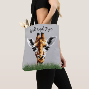 Vild och gratis Giraffe Tote Bag Tygkasse