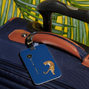 Vild och gratis som Tigers Monogram Deep Blue Bagagebricka