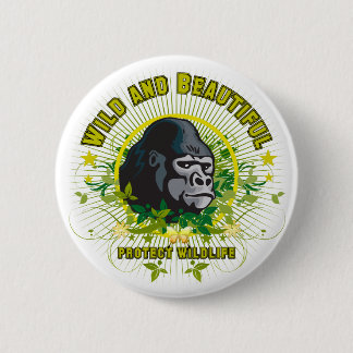 Vild och härlig gorilla knapp