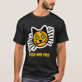 Vild och kostnadsfri svart katt t shirt