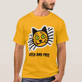 Vild och kostnadsfri svart katt t shirt