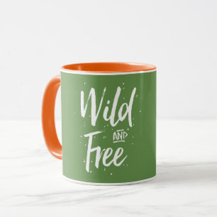 Vild och kostnadsfri typografi mugg