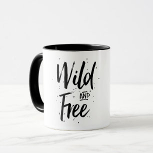 Vild och kostnadsfri typografi mugg