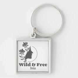 Vild och kostnadsfritt - Personlig skiljer sig åt  Fyrkantig Silverfärgad Nyckelring