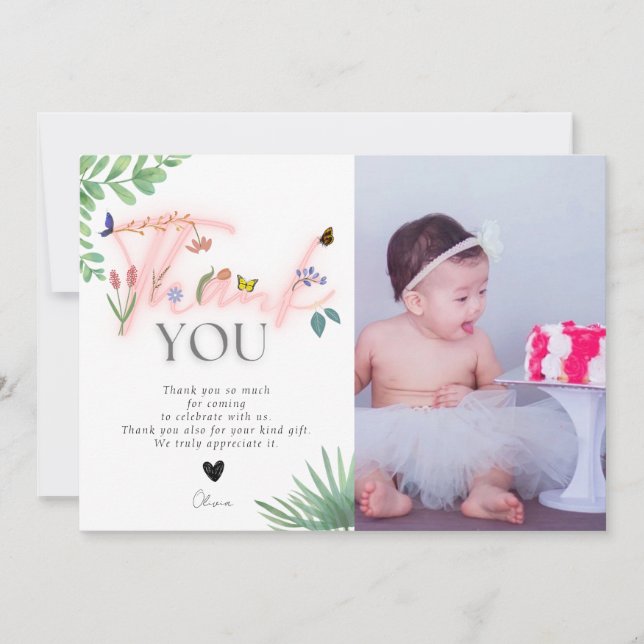 Vild och offertfotografi, jokerblomma, rosa tack kort (Framsida)