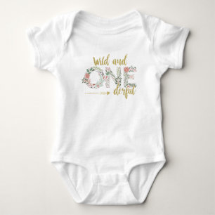 Vild och OneDerful First Birthday Flicka T Shirt
