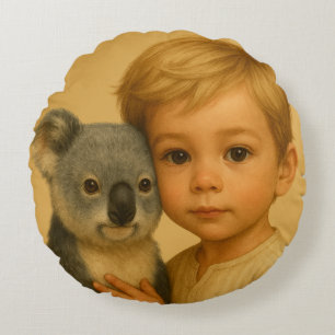 Vild och oskyldig vänskap (Koala) Rund Kudde