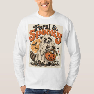 Vild och skum rolig tvättbjörn-ghost vintage t shirt