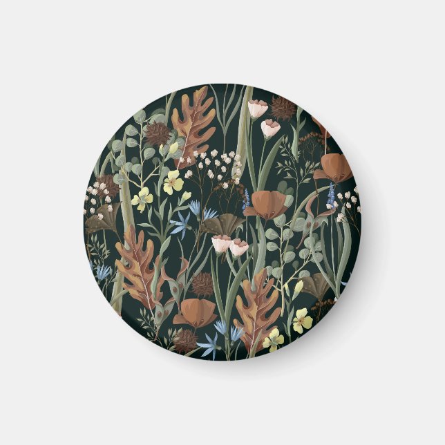 Vild och torkade blommor Mönster. Magnet (Framsidan)