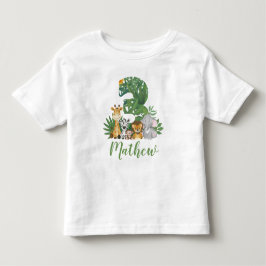 Vild och Träd 3:e Safari Birthday Jungle Animals T Shirt