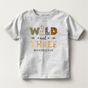 Vild och tre födelsedagar Safari Giraffe Baby Todd T Shirt