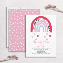 Vild och tre Rosa Rainbow Girl Födelsedagsfest