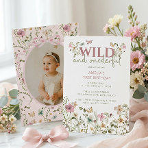 Vild och underbar vildblomma 1-års födelsedag