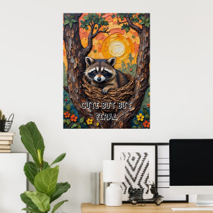 Vild och underbart: Raccoon i Nest Poster