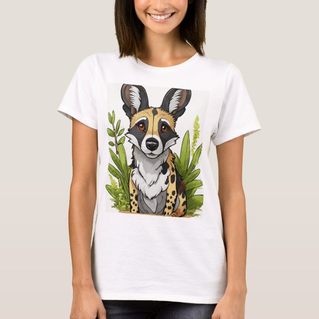 "Vild och Unik afrikansk Vild Hund T-Shirt - Celeb (Framsida)