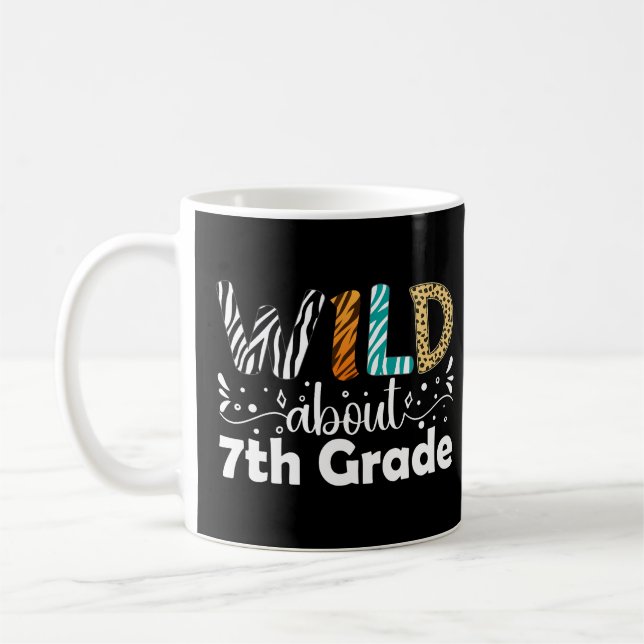 Vild om 7:e Klass Funny Back to school Kaffemugg (Vänster)