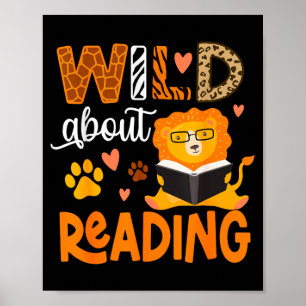 Vild om att läsa bok djur barnbok poster