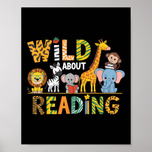Vild om att läsa tillbaka Kid Kärlek Vild Animal B Poster