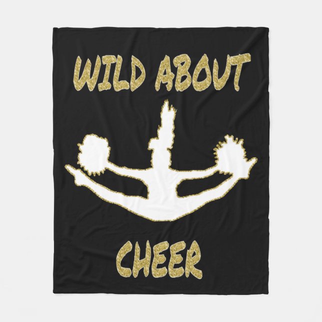 Vild om Cheer Black, White, Guld Fleece Blanket (Framsidan)