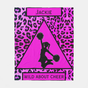 Vild om Cheer Rosa Leopard Fleecefilt