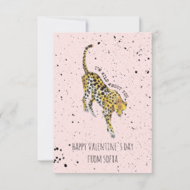 Vild om Cheetah Classroom Photo Valentine Kort