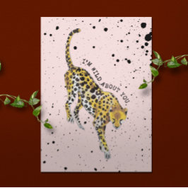 Vild om Cheetah Paint Splatter Kort