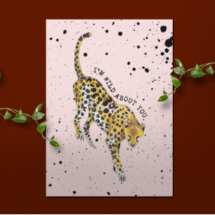 Vild om Cheetah Paint Splatter Kort
