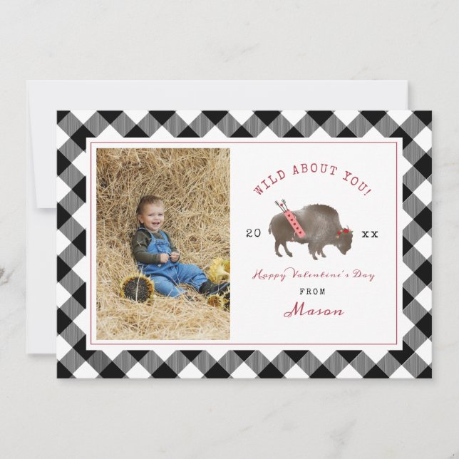 Vild om dig Buffalo Cupid Photo Valentine (Framsida)