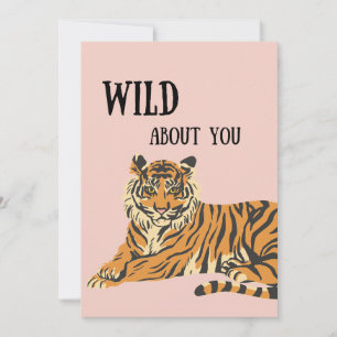 Vild om dig Dschungel Tiger Alla hjärtans dag Julkort
