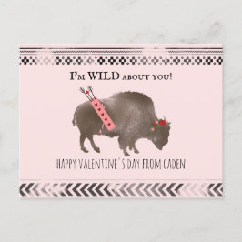 Vild om dig i klassrummet Valentine Buffalo Cupid Vykort