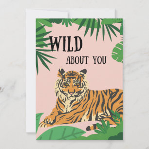 Vild om dig jungle Tiger Alla hjärtans dag Julkort
