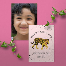 Vild om dig Tiger Classroom Photo Valentine Kort