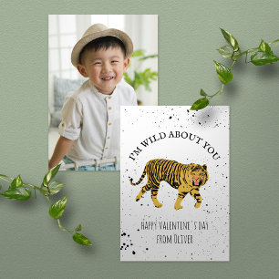 Vild om dig Tiger School Photo White Valentine Kort