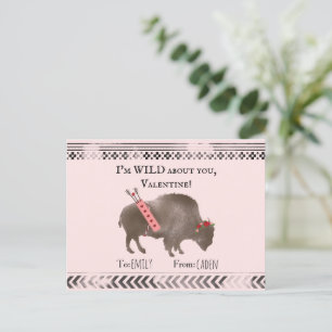 Vild om dig Valentine Bison Buffalo Cupid Vykort