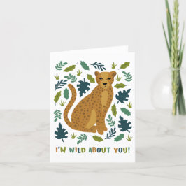 Vild om ditt jungle Cheetah Valentine Card Tack Kort