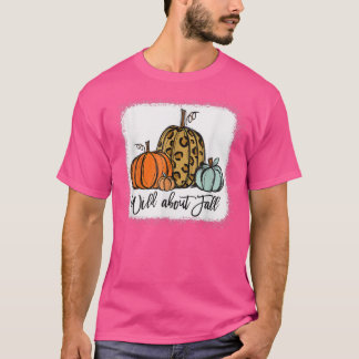 Vild om Fall Leopard Pumpkin Fall Vibes Hej F T Shirt