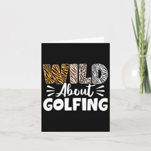 Vild om Golfing Animals Mönster Golfer Leopard Kort
