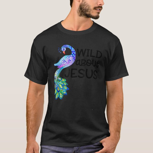 Vild om Jesus VBS Söndag skollärare Peacock T Shirt (Framsida)