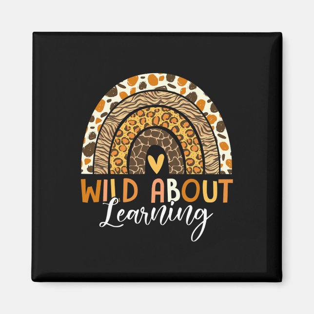 Vild om lärande lärare Byck till skolan leopard Magnet (Framsidan)