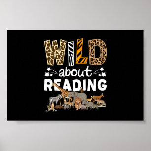 Vild om läsning av Bokar och bokmask Bibliotek Poster