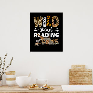 Vild om läsning av Bokar och bokmask Bibliotek Poster