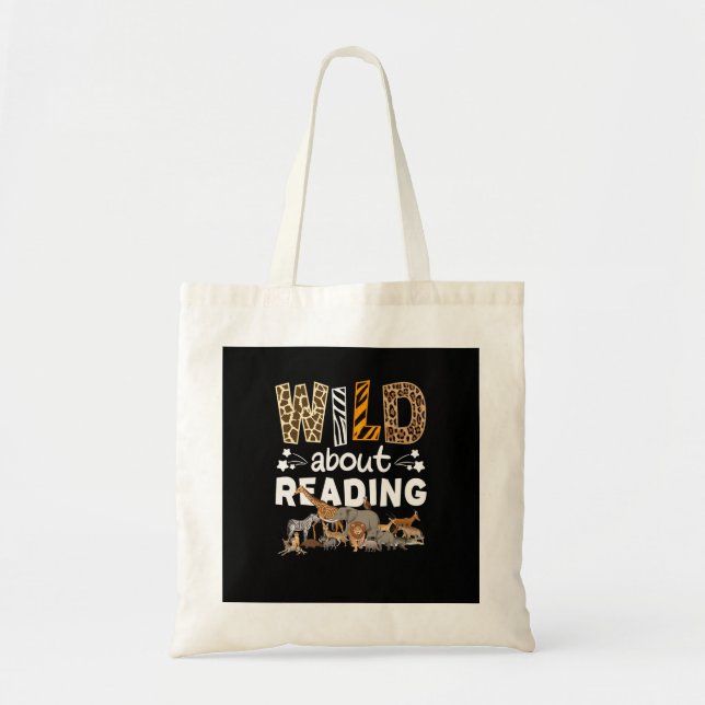 Vild om läsning av Bokar och bokmask Bibliotek Tygkasse (Framsidan)