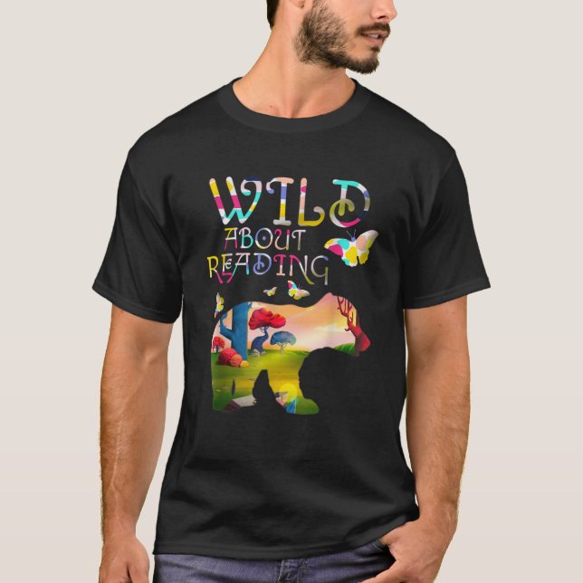 Vild om läsning t shirt (Framsida)