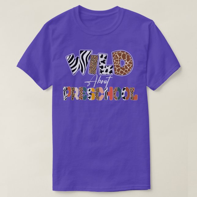 Vild om Preschool Back to school Leopard T Shirt (Design framsida)