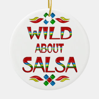 Vild om salsa julgransprydnad keramik
