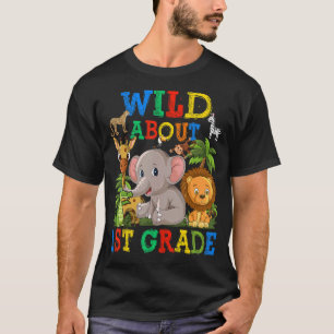 Vild omkring 1:a Klass Safari-djuret hoppade tillb T Shirt