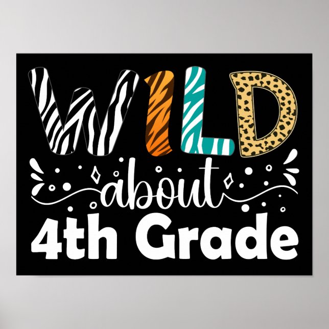 Vild omkring 4:e Klass flony Back to school Poster (Framsidan)