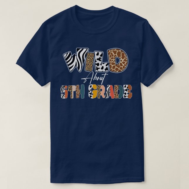 Vild omkring 5:e Klass Back to school Leopard T Shirt (Design framsida)