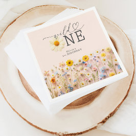 Vild One Girl 1st Birthday Wildblomma Pappersservett